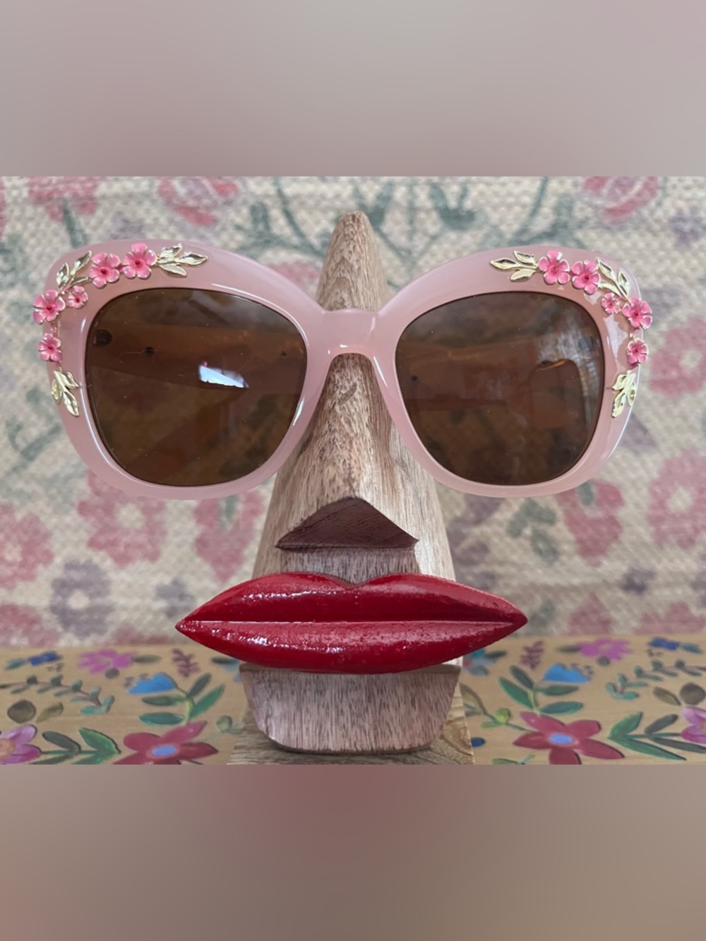Anthropologie Floral-Trimmed Cat-Eye Sunglasses - Picture 8 of 13
